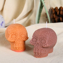 Load image into Gallery viewer, Skull Silicone Candle Mold Aromatherapy Soy Wax Moulds Halloween Home Decoration art craft tool supply candel skeleton calavera epoxy resin
