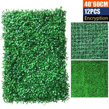 Load image into Gallery viewer, 12 Piece Artificial Hedge High Density Ties Fence Panel Grass Mat Garden Backyard Wall Decor 40*60cm DIY Crafting material tool supplies fake moss
