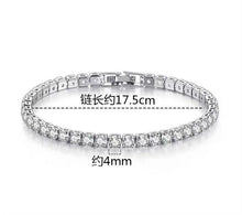 Load image into Gallery viewer, 4mm Moissanite Tennis Bracelets for Women 100% 925 Sterling Silver Gemstone Bangle Wedding Sparkles Lab Diamond Bracelet custom
