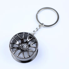 Load image into Gallery viewer, Wheel Rim Keychain 3D Keyring Creative Racing Wheels Auto Part Model Key Chains for Car Lovers Pendant JDM drift 2jz modified stanced rotary
