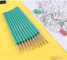 Load image into Gallery viewer, 10 Pieces Miniature Hook Line Pen art painting brushes paint brush gouache watercolor oil paints artists Hand Painted craft tool
