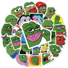 Load image into Gallery viewer, 10/30/50 Pieces Interesting Frog PEPE Meme Graffiti Stickers DIY Scrapbook Skateboard Laptop Luggage Phone Guitar Sticker Kids Toy
