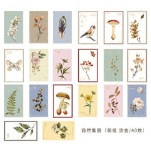 Load image into Gallery viewer, 40 Pieces pack Museum Series Decorative Stickers Scrapbooking Stick Label Diary Album Stationery Retro Stamp Plant Sticker
