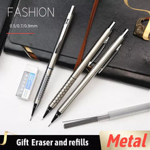 Load image into Gallery viewer, Set of 2 High quality metal mechanical pencil 0.5 0.7 0.9mm refills Office school student writing painting stationery 005mm 007mm 009mm craft tool art
