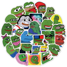 Load image into Gallery viewer, 10/30/50 Pieces Interesting Frog PEPE Meme Graffiti Stickers DIY Scrapbook Skateboard Laptop Luggage Phone Guitar Sticker Kids Toy
