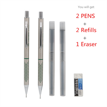 Load image into Gallery viewer, 2PCS/Lot High quality metal mechanical pencil 0.5 0.7 0.9mm refills Office school student writing painting stationery art craft supplies
