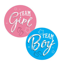 Load image into Gallery viewer, 60/120 Pieces Team Boy Team Girl Baby Shower Boy or Girl  Game Vote gift bag Sticker for Gender Reveal Party Decorations Supplies
