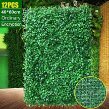 Load image into Gallery viewer, 12 Piece Artificial Hedge High Density Ties Fence Panel Grass Mat Garden Backyard Wall Decor 40*60cm DIY Crafting material tool supplies fake moss
