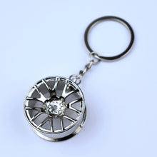 Load image into Gallery viewer, Wheel Rim Keychain 3D Keyring Creative Racing Wheels Auto Part Model Key Chains for Car Lovers Pendant JDM drift 2jz modified stanced rotary
