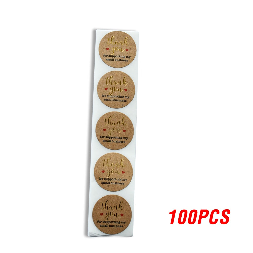 100-500 Pieces Thank You Stickers For Supporting My Small Business Seal Labels For Christmas Gift Decoration Business Stationery