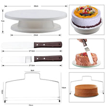 Load image into Gallery viewer, 62 Piece Pastry Turntable Kit Cake Decorating Supplies Baking Tools Accessories Rotating Stand Cream Nozzles for Fondant DIY crafting supplies bakery bakeware kitchen
