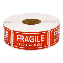 Load image into Gallery viewer, 250pcs/roll Red Warning Sticker Fragile Handle With Care DO NOT BEND 2.5x7.5cm Transport Packaging Remind Labels
