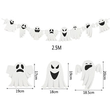 Load image into Gallery viewer, Happy Halloween Paper Banner Horror Bat Pumpkin Witch Spider Skull Garland For Halloween Party Hanging Decoration Bunting Flags

