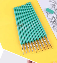 Load image into Gallery viewer, 10 Pieces Miniature Hook Line Pen art painting brushes paint brush gouache watercolor oil paints artists Hand Painted craft tool
