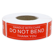 Load image into Gallery viewer, 250pcs/roll Red Warning Sticker Fragile Handle With Care DO NOT BEND 2.5x7.5cm Transport Packaging Remind Labels
