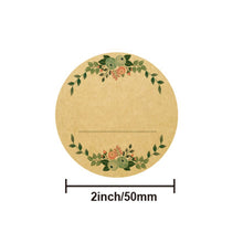 Load image into Gallery viewer, 50-500 Pieces 2 Inch Kraft Paper Flowers Thank You Label Stickers Gift Card Package Party Wrapping Baking Small Business BLANK HANDWRITTEN
