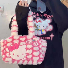 Load image into Gallery viewer, Kawaii Kitty Handbag Y2K Cartoon Anime Plush Underarm Bag Student Handbag High Capacity Kawaii Girl Gift Heart

