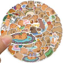 Load image into Gallery viewer, 10/30/50PCS Cute Cartoon Capybara PVC Graffiti Sticker Sticky Aesthetic Decorative Scrapbook DIY Child Phone Stationery Supply art craft
