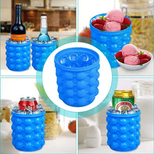 Load image into Gallery viewer, 2 in 1 Ice Bucket Mold with Lid ice maker Space Saving Tools for Kitchen Party Barware Portable Large Silicone bottle service bartender crafty craft tools DIY
