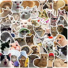 Load image into Gallery viewer, 10/30/50PCS Kawaii Cat Kitten Mood Graffiti Sticker Sticky Aesthetic Decorative Scrapbook DIY Child Phone Stationery Supply artist art craft
