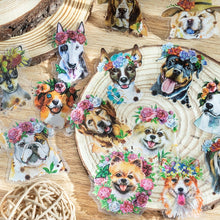 Load image into Gallery viewer, 30 Pieces Kawaii Stickers Cute Transparent Sticker Cute Dog Puppies Mini Stickers for Scrapbooking Planner Journaling DIY

