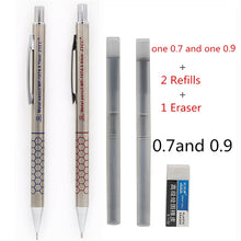 Load image into Gallery viewer, 2PCS/Lot High quality metal mechanical pencil 0.5 0.7 0.9mm refills Office school student writing painting stationery art craft supplies
