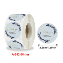 Load image into Gallery viewer, 100-500 Pieces 1.5inch/3.8cm Round Laser English Thank You Gift Seal Sealing Stickers with Waterproof Wedding Holiday Label
