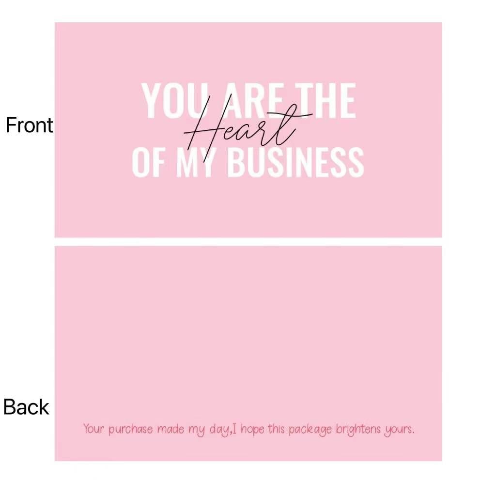 30 Pieces Pink Thank You Cards For Shipping Packaging Gift You are the Heart of My Business Cards  Wrapping Valentine's Day Wedding