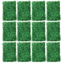 Load image into Gallery viewer, 12 Piece Artificial Hedge High Density Ties Fence Panel Grass Mat Garden Backyard Wall Decor 40*60cm DIY Crafting material tool supplies fake moss
