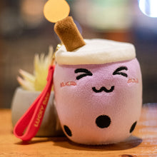 Load image into Gallery viewer, 10cm Cute Boba Milk Tea Keycahin Soft Stuffed Purple Pink Green Taste Milk Tea Bag Pendent Decro Little Festival Gifts Custom handmade
