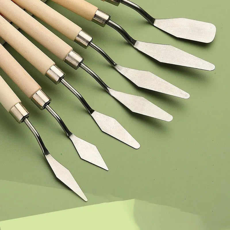 7 PIECE SET Stainless Steel Oil Painting Knives Artist Crafts Spatula Palette Knife Oil Painting Mixing Knife Scraper Art Tools craft crafting crafty tools