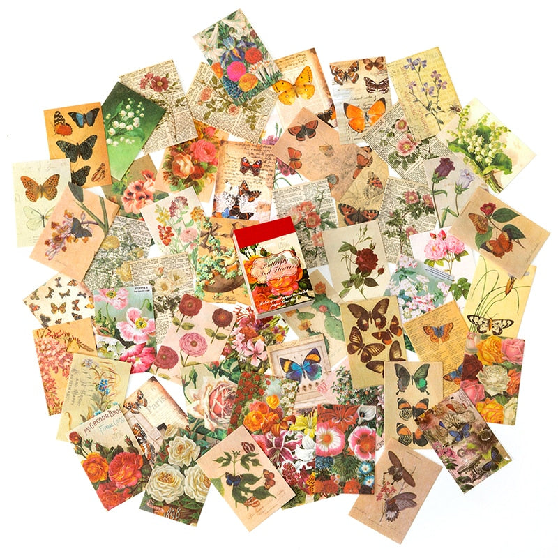 100 Pieces Vintage Decorative Paper Diy Scrapbooking junk journal Hand made Planner Collage material Craft Supplies