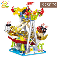 Load image into Gallery viewer, Amusement Park 3D Model Micro Building Blocks City Street View Architecture MOC Carousel Mini Bricks Children DIY building material kit
