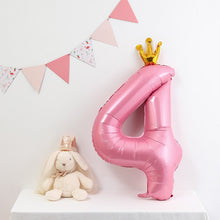 Load image into Gallery viewer, Number Balloons Birthday 32 inch Outdoor Baby Shower Decoration for Kids Adult Standing Balloon Crown Anniversary party garland
