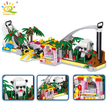 Load image into Gallery viewer, Amusement Park 3D Model Micro Building Blocks City Street View Architecture MOC Carousel Mini Bricks Children DIY building material kit
