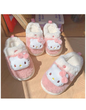 Load image into Gallery viewer, Sanrio kawaii Kuromi Cinnamoroll Hello Kitty Plush Shoes Slippers Women Home Cotton Slippers Warm Winter Girlfriend Christmas
