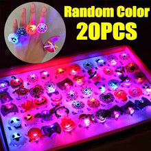 Load image into Gallery viewer, LED Halloween Rings Creative Pumpkin Ghost Skull Glowing In Dark Finger Rings Toys Lights Home Party Decoration goodie bag supplies
