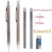 Load image into Gallery viewer, 2PCS/Lot High quality metal mechanical pencil 0.5 0.7 0.9mm refills Office school student writing painting stationery art craft supplies
