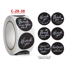 Load image into Gallery viewer, 100-500 Pieces 1.5inch/3.8cm Round Laser English Thank You Gift Seal Sealing Stickers with Waterproof Wedding Holiday Label
