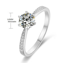 Load image into Gallery viewer, 1 Carat~ 3 Carat  Round Moissanite Diamond Rings Engagement anniversary Women 925 Sterling Silver Trendy Jewelry custom engrave
