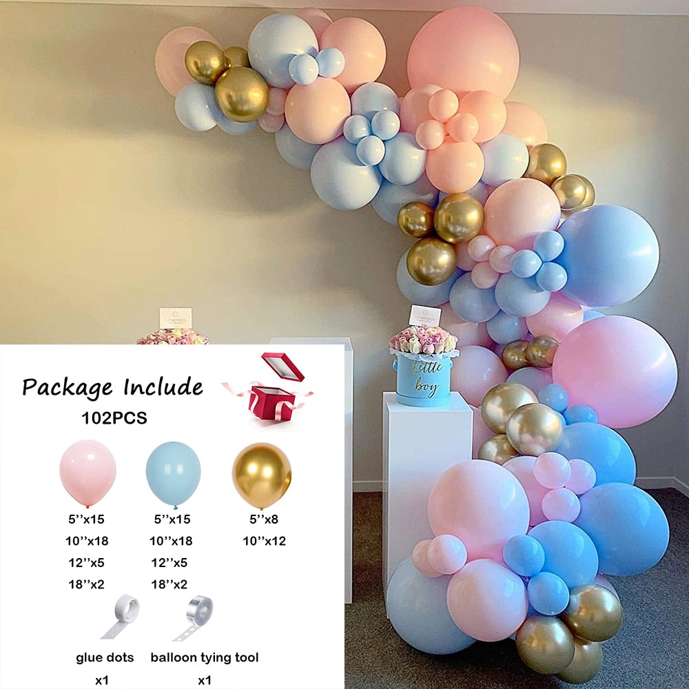 Balloons Arch Kit Baby Shower Balloon Garland Decor Gender Reveal Kid Birthday Party Decoration