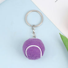 Load image into Gallery viewer, Tennis Ball key Chain  Metal Keychain Car Key Chain Key Ring sports chain sliver color pendant racket serve ace
