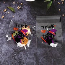Load image into Gallery viewer, Halloween Plastic GOODIE Bag Candy Cookies Gift 50-100 PIECES 10x10cm Self Adhesive Snack Wrap Haloween Party Decorations Kids Gifts
