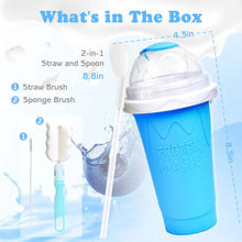 Load image into Gallery viewer, Frozen Slushy Cup Smoothie with Lids and Straws Slushie Maker Icy Fasting Cooling Make Milkshake Smoothie Freeze Beer ice maker craft supply tool
