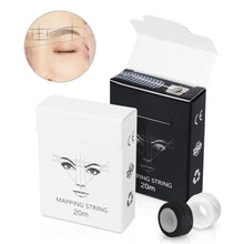 Load image into Gallery viewer, 20M White/Black Microblading Mapping String Pre-Inked Eyebrow Marker Thread Tattoo Brow Point Tattoo PMU String ombre powder crafting tool supplies permanent makeup
