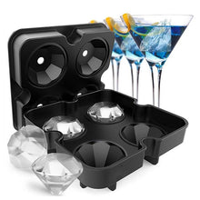 Load image into Gallery viewer, Diamond Silicone Mold Ice Cube Maker Chocolate Mould Tray Ice Cream DIY 3D Whiskey Wine Cocktail cognac bourbon bar kitchen crafting tool art
