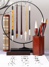 Load image into Gallery viewer, Chinese Calligraphy Brush Set Kanji Japanese Sumi Painting Drawing Artist Writing Brushes Roll-up Bamboo Brush Holder Pen Bag craft tool crafting
