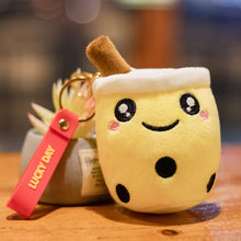 Load image into Gallery viewer, 10cm Cute Boba Milk Tea Keycahin Soft Stuffed Purple Pink Green Taste Milk Tea Bag Pendent Decro Little Festival Gifts Custom handmade
