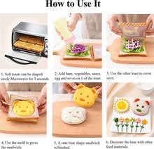 Load image into Gallery viewer, Sandwich Cutter Mini Cartoon Bear Squirrel Sea Dog Bread Knife Sandwhich Cutter Sealer for Kids Bento Lunch Baking Mold mould craft tool supplies DIY
