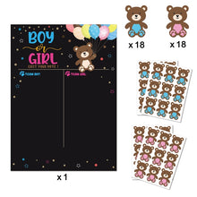 Load image into Gallery viewer, Boy or Girl Gender Reveal Voting Game Poster Board with Stickers Baby Gender Reveal Party Decoration Baby Shower Supplies
